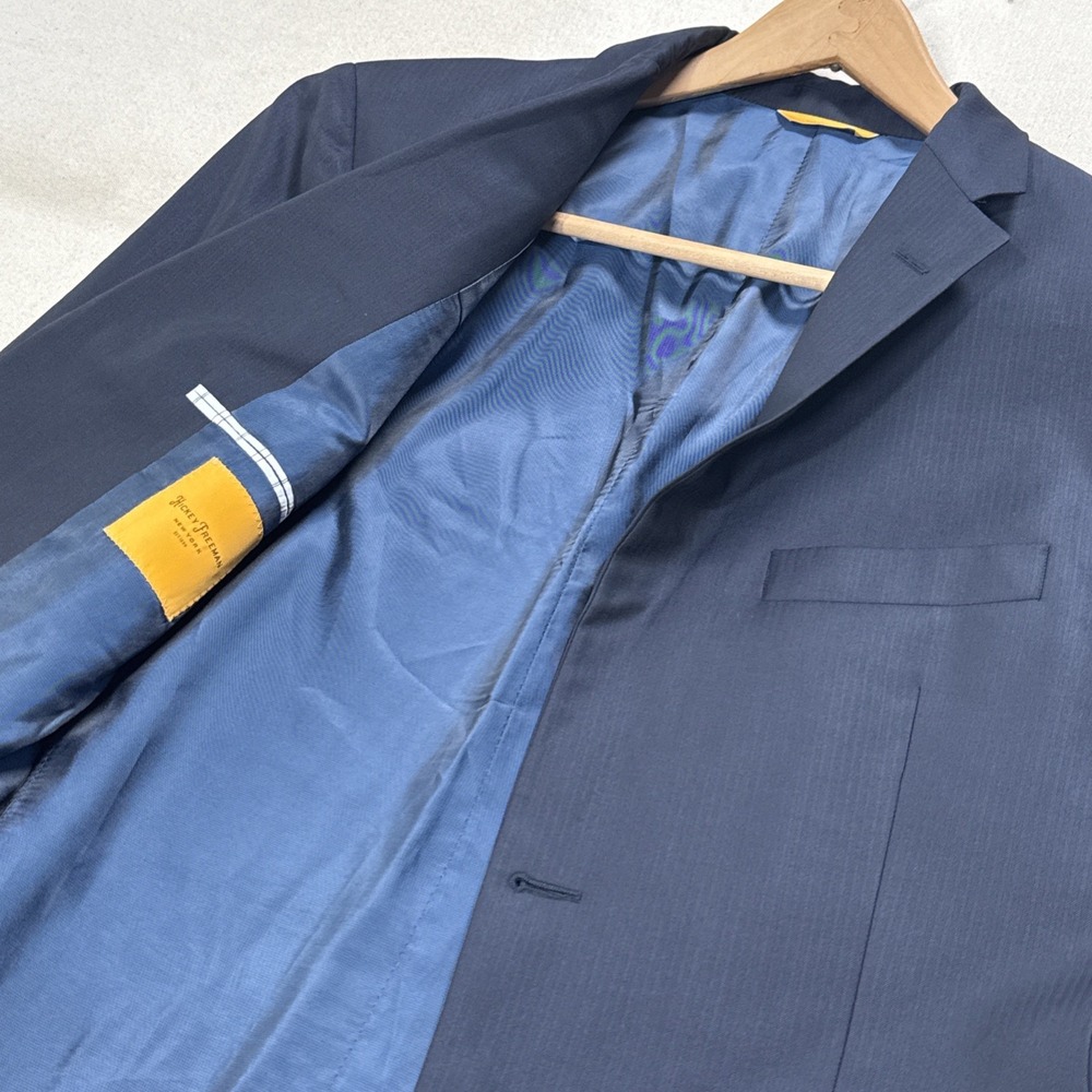 Hickey Freeman Milburn II Blazer Men's 40S Navy Worsted Wool Made in USA Jacket